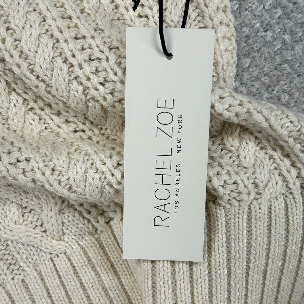 Rachel Zoe Sweater Vest Womens XS Beige Cable Knit Sleeveless Casual Preppy - Picture 6 of 8